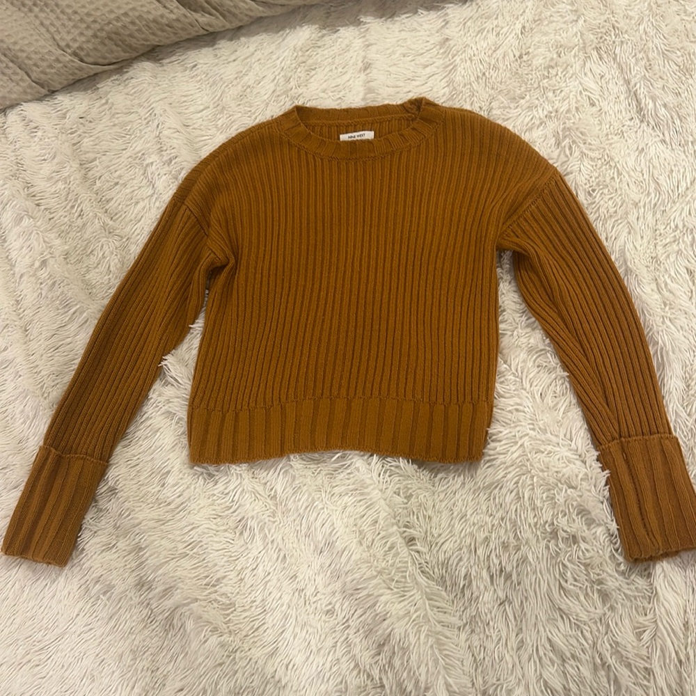 Nine West Womens Sweater Size extra small Gold Turtle Cowl Neck